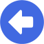 royal blue left circular icon