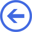 royal blue left round icon