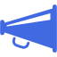 royal blue megaphone icon