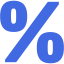 royal blue percentage 3 icon