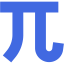 royal blue pi sign icon