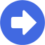 royal blue right circular icon