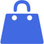 royal blue shopping bag icon