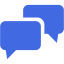 royal blue speech bubble 2 icon