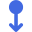 royal blue swipe down 3 icon