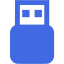 royal blue usb on icon