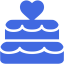 royal blue wedding cake icon