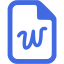 royal blue word 3 icon