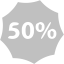 50 percent badge