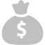 silver money bag icon