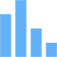 tropical blue bar chart 5 icon