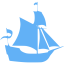 tropical blue boat 9 icon