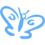 tropical blue butterfly icon