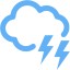 tropical blue cloud lighting icon