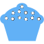 tropical blue cupcake 5 icon