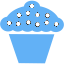 tropical blue cupcake icon