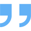 tropical blue double quote serif right icon