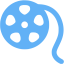 tropical blue film reel icon