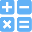 tropical blue math icon