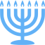 tropical blue menorah icon