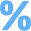 tropical blue percentage 3 icon