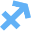 tropical blue sagittarius icon