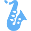 tropical blue saxophone icon