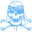 tropical blue skull 25 icon