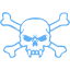 tropical blue skull 60 icon