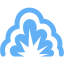 tropical blue smoke explosion icon