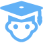 tropical blue student icon