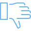 tropical blue thumb down icon
