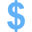 tropical blue us dollar icon