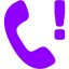 violet missed call icon