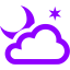 violet partly cloudy night icon