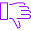 violet thumb down icon