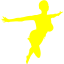 yellow flying woman icon