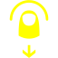 yellow swipe down icon